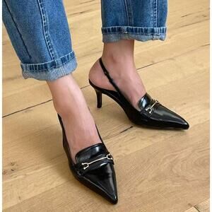 RARE!!! ZARA Embellished Slingback Shoes NWT